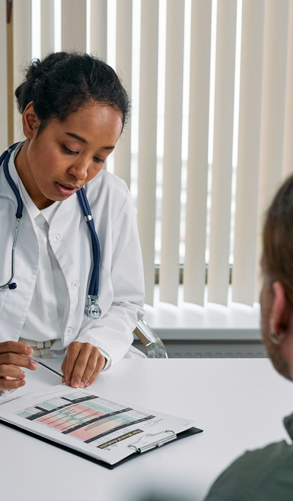 healthcare provider reviewing results with patient.